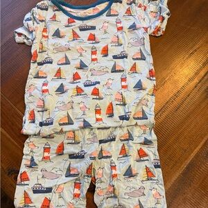Sailboat Print little sleepies  Pajamas